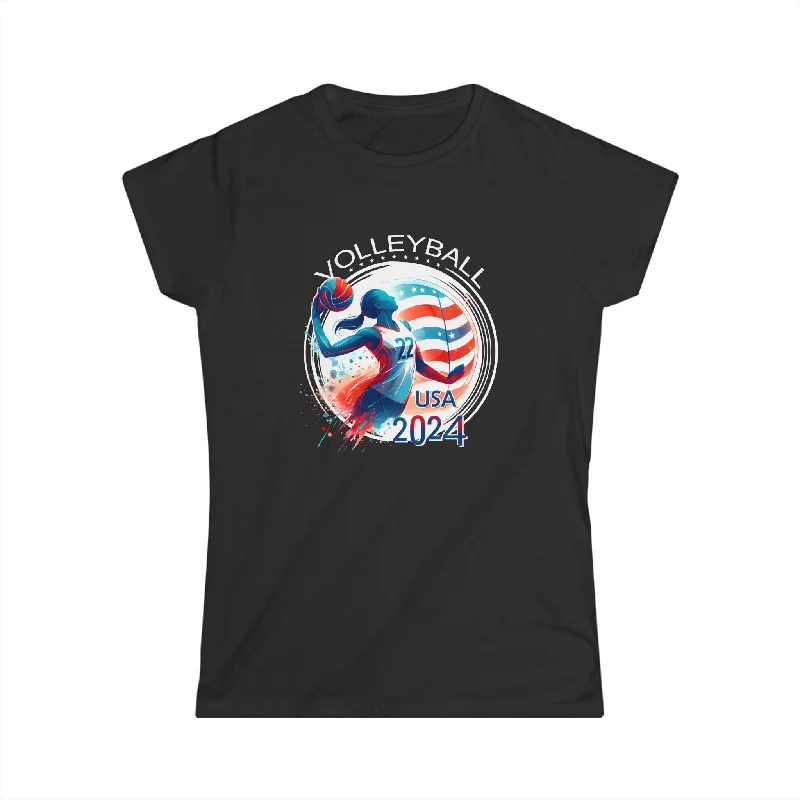 USA 2024 Summer Games Volleyball America Sports 2024 USA Womens Shirts Embroidered Appliqued Beaded