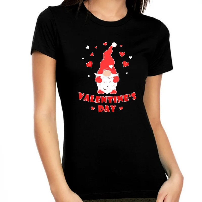 Valentine Shirts for Women Gnome Valentines Day Outfit Women Shirt Valentines Day Gifts for Her Polka Dot Checkered Tartan