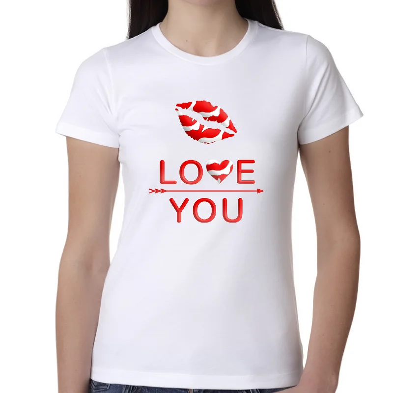 Valentine Shirts for Women - Valentines Day Shirts Women Valentines Day Gift - Love You Shirt Striped Floral Plaid